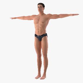 3D Fitness Athletic Man T-Pose